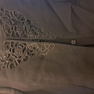 Tahari Black Skirt Set with Lace Detail